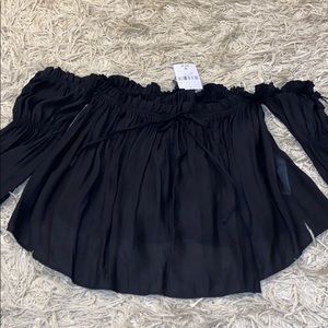 Off the shoulder black top